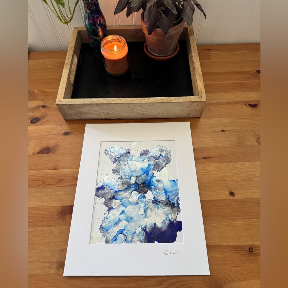 New Original Signed Artwork Alcohol Ink on Paper 196